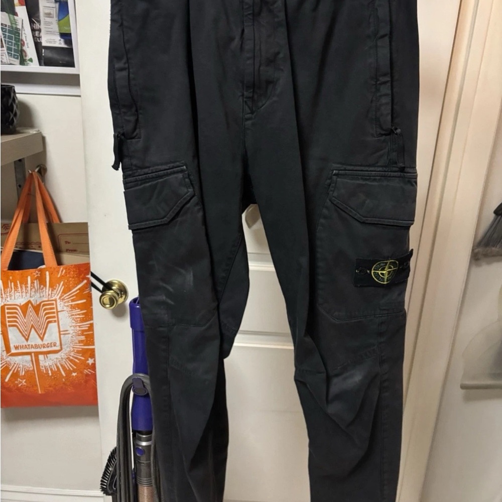 Stone Island Black Cargo Pants - Black Men's Tactical Style